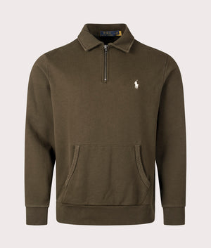 Dark Loden Loopback Quarter Zip by Polo Ralph Lauren. Shot at EQVVS. Front image. 