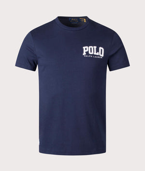 Logo T-Shirt in Cruise Navy by Polo Ralph Lauren. Shot at EQVVS. Front image. 