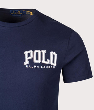 Logo T-Shirt in Cruise Navy by Polo Ralph Lauren. Shot at EQVVS. Detail image.