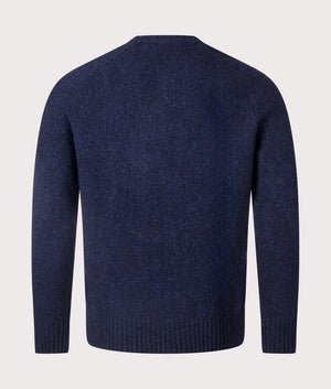 Polo Ralph Lauren Speckled Wool Blend Crewneck Jumper Ancient Navy Donegal at EQVVS Menswear Back Shot