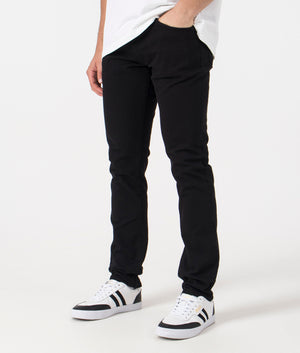 Polo Ralph Lauren Slim Fit Sullivan Stretch Jeans in HDN Black. Side angle shot at EQVVS.