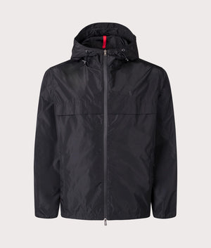 Polo Ralph Lauren Full Zip Hooded Jacket in Polo Black at EQVVS. Front Shot. 