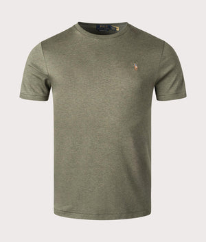 Ralph Lauren Custom Slim Fit Pima T-Shirt in Service Green. Front Shot at EQVVS