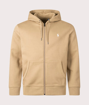 Zip Through Double Knit Zip Up Hoodie New Bronze Polo Ralph Lauren. EQVVS Front Shot