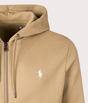 Zip Through Double Knit Zip Up Hoodie New Bronze Polo Ralph Lauren. EQVVS Detail Shot