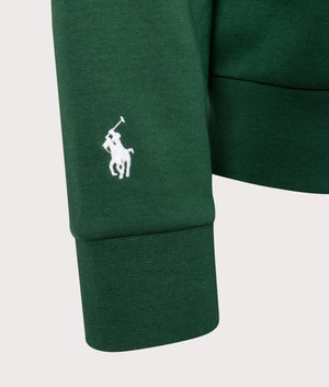 Embroidered Logo Double Knit Sweatshirt in Vintage Pine by Polo Ralph Lauren. EQVVS Shot.