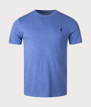 Polo Ralph Lauren Custom Slim Fit Jersey T-Shirt in Faded Royal Heather. Front Shot at EQVVS.