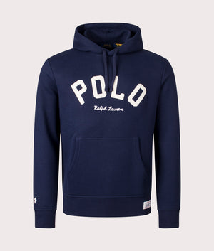 Polo Ralph Lauren The RL Fleece Logo Hoodie in Cruise Navy with Large Chest Logo at EQVVS Front Shot