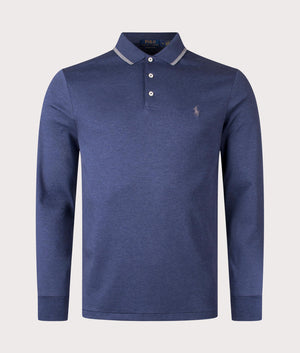 Custom Slim Fit Polo Ralph Lauren Polo Shirt, Spring Navy Heather shot at EQVVS. Front shot. 