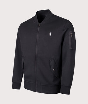 Polo Ralph Lauren Double Knit Bomber Jacket in Polo Black. EQVVS Angle Shot.