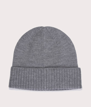 Polo Ralph Lauren Merino Wool Beanie in Fawn Grey Heather, 100% wool. EQVVS Back Shot.