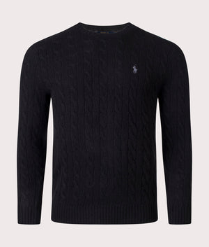 Polo Ralph Lauren Cashmere Blend Cable Knit Jumper in Black EQVVS