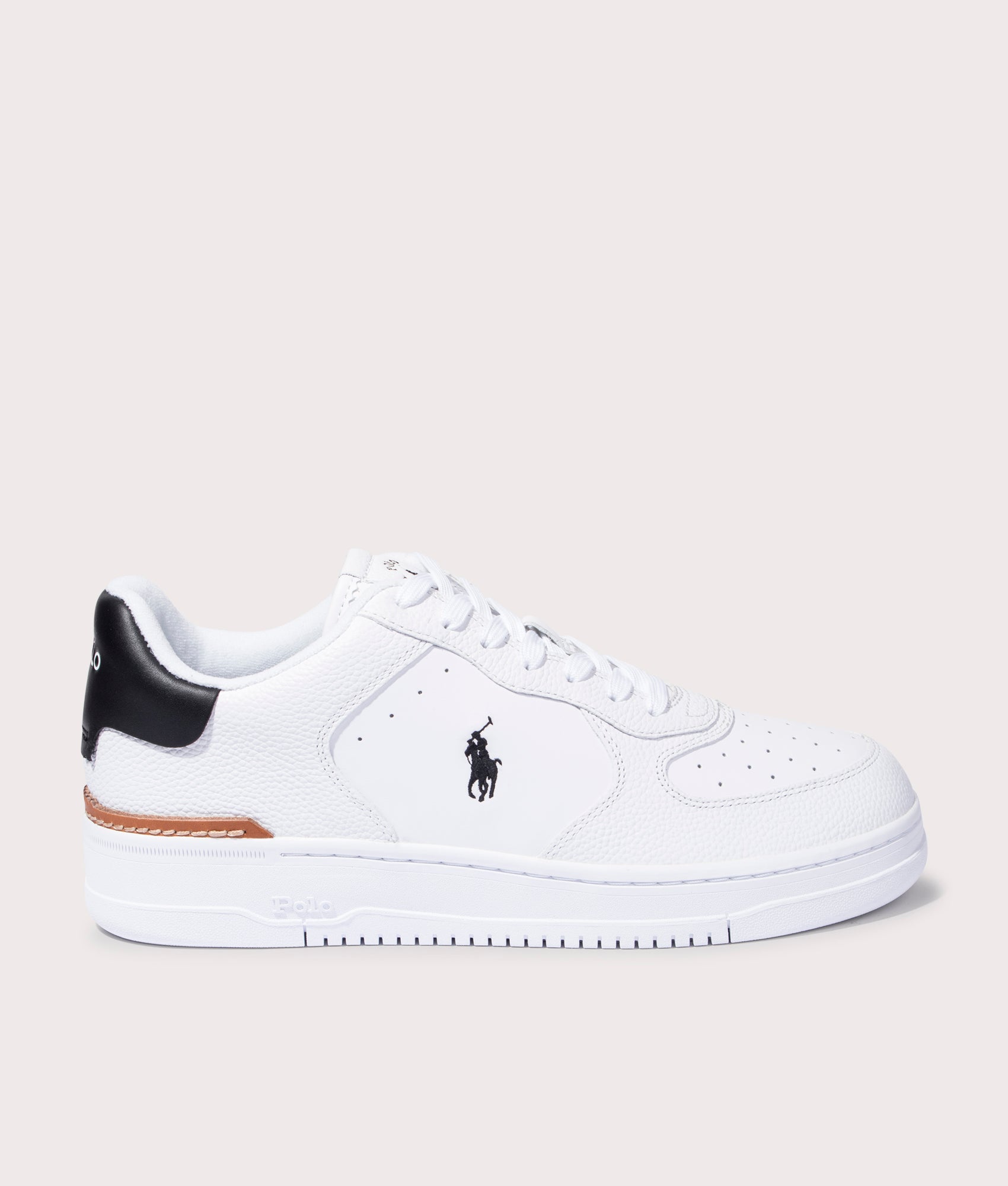 Leather Court Master Trainers in White/Black | Ralph Lauren | EQVVS