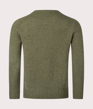 Discover the Polo Ralph Lauren Textured Crewneck Jumper in New Green. Back Shot EQVVS.