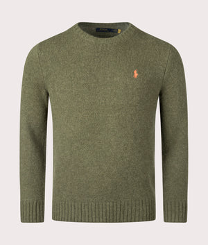 Discover the Polo Ralph Lauren Textured Crewneck Jumper in New Green. Front Shot EQVVS.