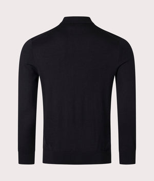 Wool Polo-Collar Sweatshirt in Polo Black by Polo Ralph Lauren. EQVVS Shot.