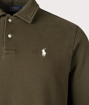 Loopback Fleece Collared Sweatshirt in Dark Loden by Polo Ralph Lauren. EQVVS Shot.