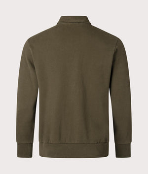 Loopback Fleece Collared Sweatshirt in Dark Loden by Polo Ralph Lauren. EQVVS Shot.