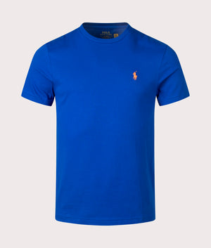 Polo Ralph Lauren Custom Slim Fit Jersey T-Shirt in Blue Saturn. Shot at EQVVS. Front shot. 