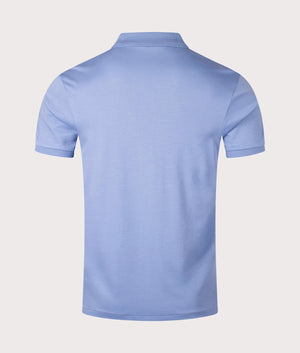 Custom Slim Fit Polo Shirt in Blue by Polo Ralph Lauren . Reverse shot at EQVVS. 