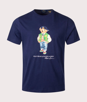 Polo Bear Jersey T-Shirt in Newport Navy by Ralph Lauren. EQVVS Front Angle Shot.