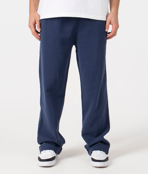 Polo Ralph Lauren Loopback Fleece Drawstring Joggers in Cruise Navy. Front angle model shot at EQVVS.