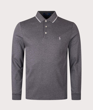 Custom Slim Fit Polo Shirt Barclay Heather Grey, Polo Ralph Lauren. Front shot at EQVVS. 