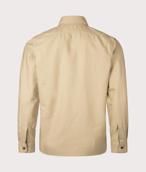 Polo Ralph Lauren Garment Dyed Oxford Overshirt in Surrey Tan at EQVVS Menswear Back Shot