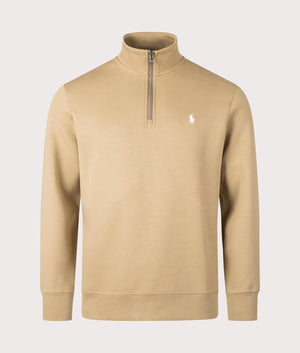 Double-Knit Quarter Zip Sweatshirt in New Bronze by Polo Ralph Lauren. EQVVS Shot. 