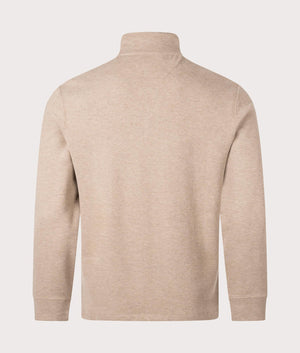 Polo Ralph Lauren Quarter Zip Estate Rib Knit Grey Cloud Heather/Expedition Dune Int at EQVVS Menswear Back Shot