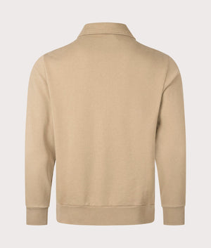 Desert Khaki Quarter Zip Loopback Sweatshirt by Polo Ralph Lauren. Reverse shot, EQVVS. 