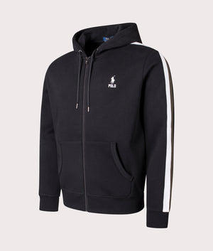 Polo Ralph Lauren Zip Through Double-Knit Hoodie in Polo Black. Shot at EQVVS.  Side angle. 