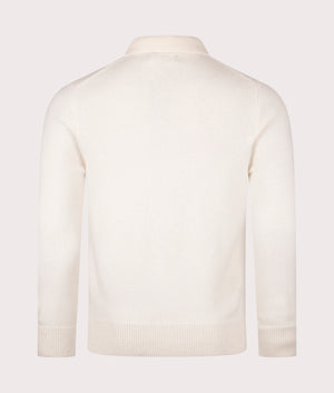 Polo Ralph Lauren Polo Collar Knit Jumper in Andover Cream. Back Shot at EQVVS.