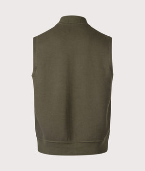 Polo Ralph Lauren Quilted Hybrid Vest in Armadillo Green and Windsor Heather. Back Shot at EQVVS.