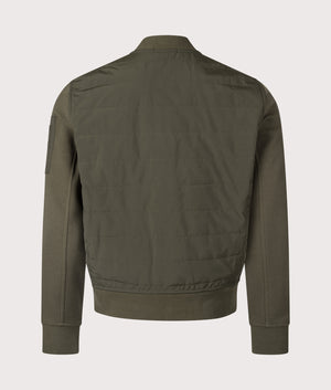 Polo Ralph Lauren Hybrid Bomber Jacket in Armadillo Green and Windsor Heather. Detail Back at EQVVS