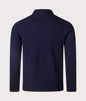 Polo Ralph Lauren Polo Collar Knit Jumper in Hunter Navy. Back Shot at EQVVS.