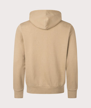 Polo Ralph Lauren Zip Through Hoodie in Desert Khaki at EQVVS. Back Shot.