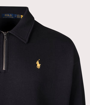 Discover the Polo Ralph Lauren Lunar New Year Quarter Zip Sweatshirt in Black. Detail Shot at EQVVS