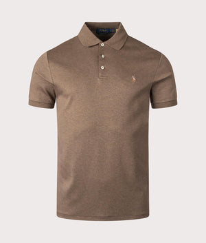 Polo Ralph Lauren Custom Slim Fit Soft Cotton Polo Shirt in Cedar. Front Shot at EQVVS.