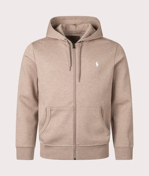 Polo Ralph Lauren Zip Through Double Knit Hoodie in Adirondack Heather. Shot at EQVVS.  Front shot. 