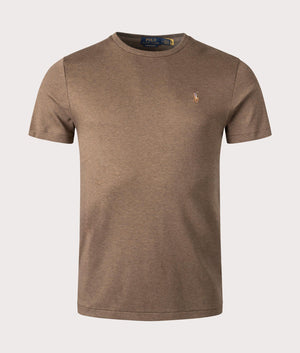 Polo Ralph Lauren Custom Slim Fit Pima T-Shirt in Cedar Heather. Front Shot at EQVVS.