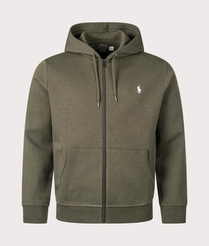 Polo Ralph Lauren Zip Through Double Knit Hoodie in Alpine Heather. Shot at EQVVS. Front shot. 