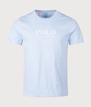 Polo Ralph Lauren Lightweight Crew Neck T-Shirt in Office Blue. EQVVS front shot.