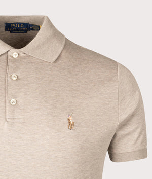 Polo Ralph Lauren Custom Slim Fit Soft Cotton Polo Shirt in Beige