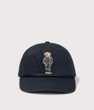 Polo Ralph Lauren Polo Bear Twill Ball Cap in polo black at EQVVS. Front Shot.