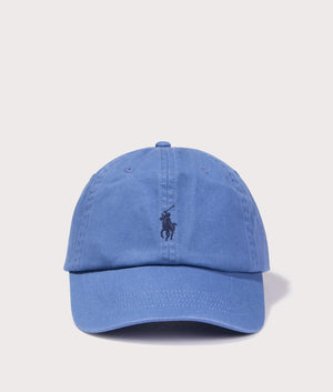 Polo Ralph Lauren  Cotton Chino Ball Cap in Bastile Blue . Shot at EQVVS.  Front logo shot 