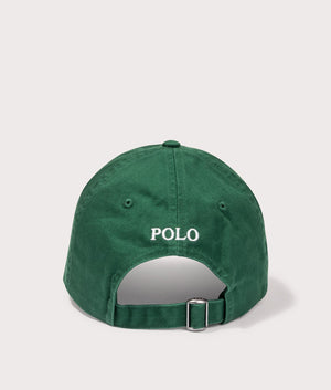 Polo Ralph Lauren  Cotton Chino Ball Cap in New Forest. Shot at EQVVS. Back logo shot