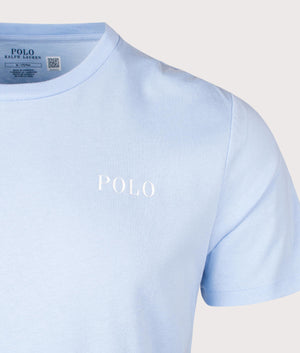 Polo Ralph Lauren Crew Lounge Top in Office Blue. Detail Shot at EQVVS.