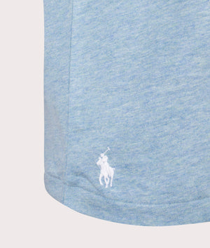 Polo Ralph Lauren Classic Fit Embroidered T-Shirt in Modern Blue Heather at EQVVS. Detail Shot.