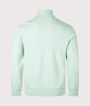 Polo Ralph Lauren Quarter Zip Sweatshirt in Celadon Heather. Back Shot Heather.